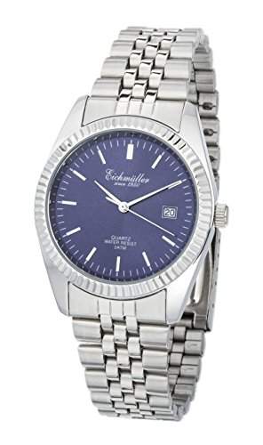 Eichmueller Uhr Edelstahl Armbanduhr blau Herrenuhr Miyota 2115 mit Datum