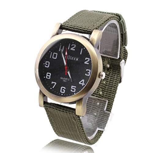 FACILLA Unisex Armbanduhren Uhren Quarz Uhr Leinwand Armband Einfach Modisch Schwarz