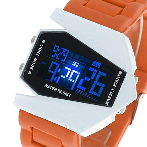 FACILLA® LED Armbanduhr Digital Uhr Sportuhr Silikon Damen Herren Orange