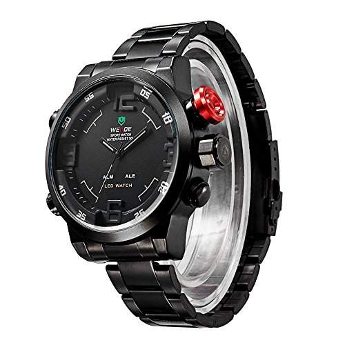 DAYAN Maenner Military Watch 3ATM LED Digital Analog Dual Time New Sport-Quarz-Armbanduhr