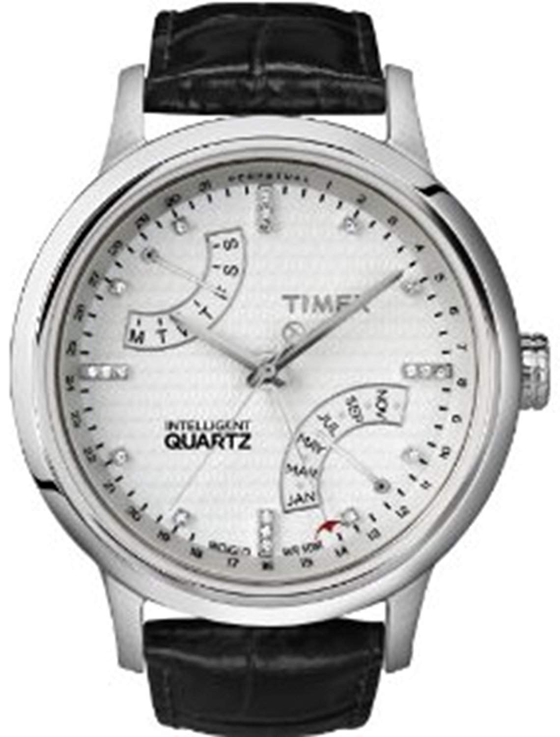 Timex Damen-Armbanduhr IQ Ewiger Kalender Analog Leder T2N570