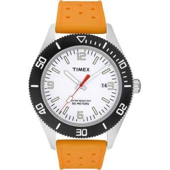Timex Unisex-Armbanduhr Analog Silikon orange T2N536AU
