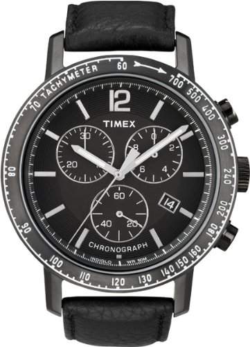 Timex Herren-Armbanduhr XL Chronograph Quarz Leder T2N566