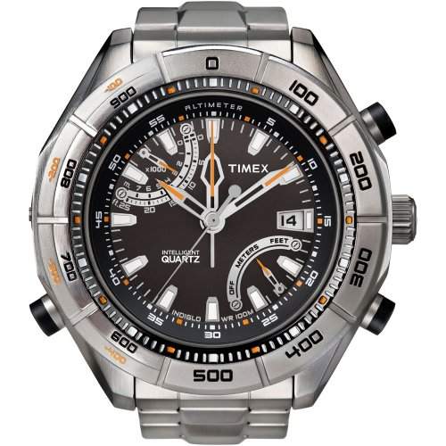 Timex - t2 N727au - Armbanduhr - Quarz Analog - Zifferblatt schwarz Armband Stahl Silber
