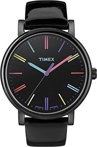 Timex Damen-Armbanduhr Timex Style Analog Leder schwarz T2N790D7
