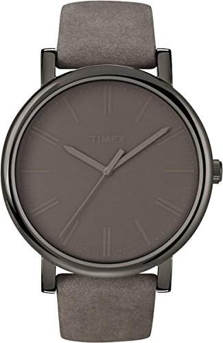 Timex Damen-Armbanduhr Grau Analog Leder T2N795D7