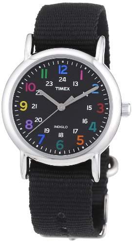 Timex Damen-Armbanduhr XS Weekender Slip Through Analog Nylon T2N869