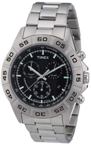Timex Herren-Armbanduhr XL Sport Chronograph Edelstahl T2N887