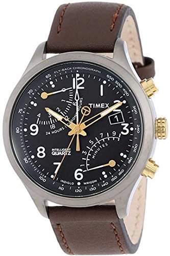 Timex Intelligent Quartz Herren-Armbanduhr Chronograph leder braun T2N931 AU