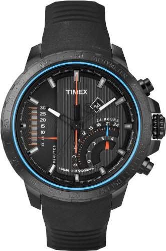 Timex Intelligent Quartz Herren-Armbanduhr Chronograph silikon schwarz T2P272D7