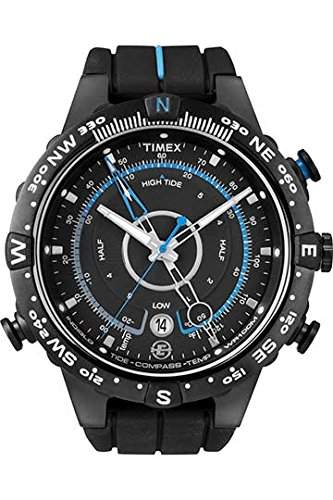 Timex Herren-Armbanduhr XL Timex IQ Tide Temp Compass Analog Quarz Kautschuk T49859D7