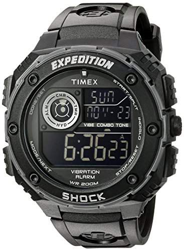 Timex Herren Expedition t49983 schwarz Silikon Quarzuhr mit Digital Zifferblatt