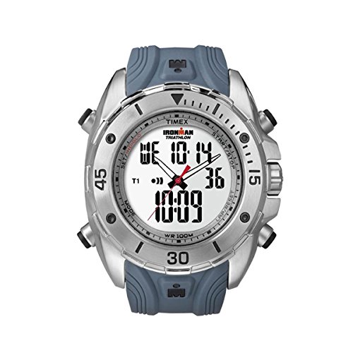 Timex T5K404 Mens Gray Resin Strap Analog Digital Watch