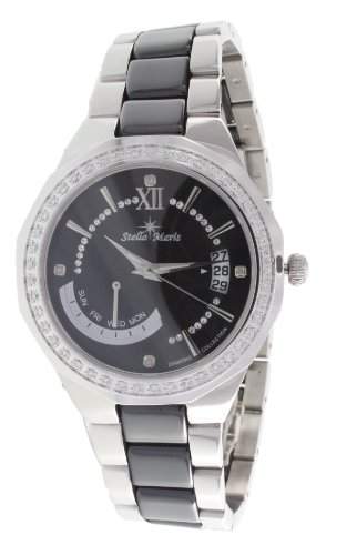 Stella Maris Damen-Armbanduhr Analog Quarz Premium Keramik Diamanten - ST13H15