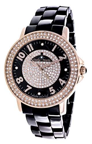 Stella Maris Damen-Armbanduhr Analog Quarz Premium Keramik Diamanten - STM13G411