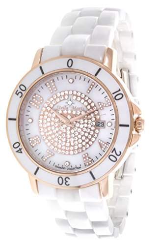 Stella Maris Damen-Armbanduhr Analog Quarz Premium Keramik Diamanten - STM13G415