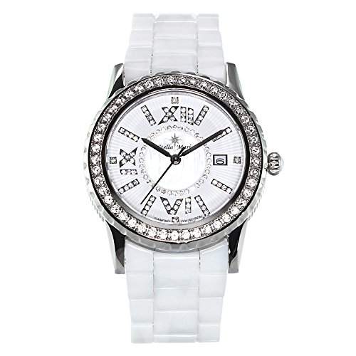 Stella Maris Damen-Armbanduhr Analog Quarz Premium Keramik Diamanten - STM15E6
