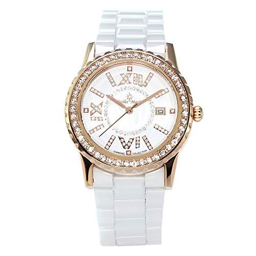 Stella Maris Damen-Armbanduhr Analog Quarz Premium Keramik Diamanten - STM15E8