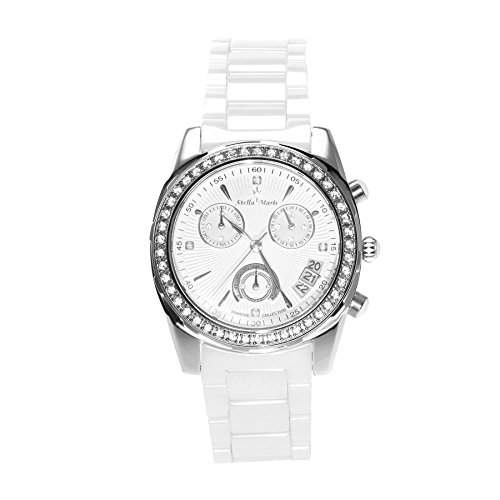 Stella Maris Damen-Armbanduhr Analog Quarz Premium Keramik Diamanten - STM15L3