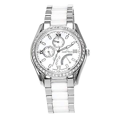 Stella Maris Damen-Armbanduhr Analog Quarz Premium Keramik Diamanten - STM15M1