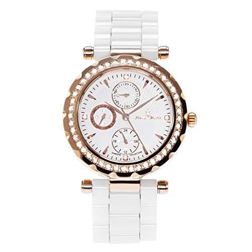 Stella Maris Damen-Armbanduhr Analog Quarz Premium Keramik Diamanten - STM15R5