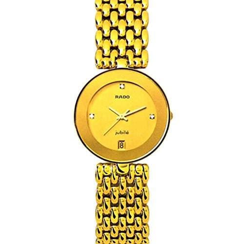 Rado Florence Herren Gold Edelstahl Vergoldet Armband Mineral Glas Uhr R48793724