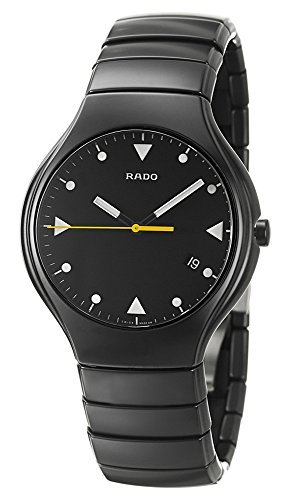 Rado True Black Ceramic Mens Watch Quartz Black Dial Calendar R27816162