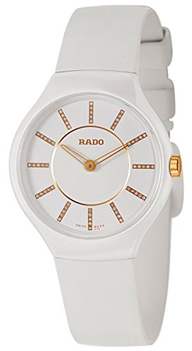 Rado True Thinline White Ceramic Womens Watch Quartz Rubber Strap R27958709