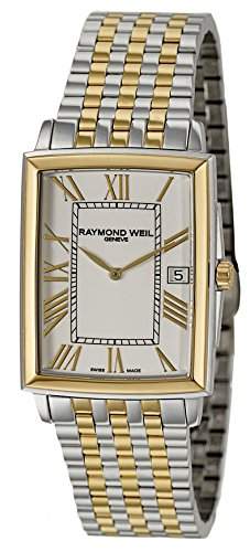 Raymond Weil Tradition Stainless Steel & Gold PVD Coated Mens Watch White Dial Calendar 5456-STP-003