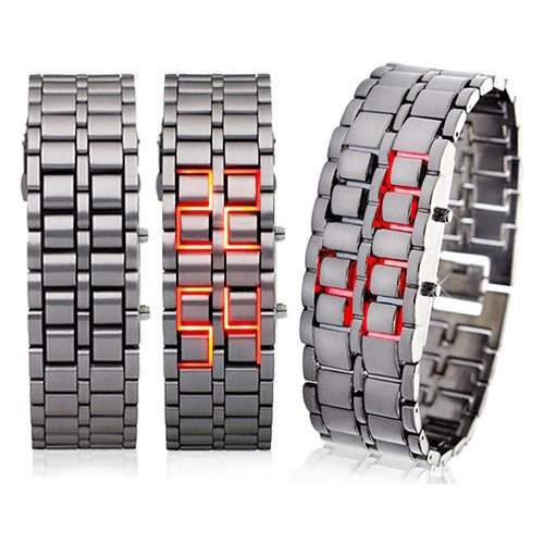 TOOGOOR Eisen-Samurai-Uhr-Rot LED Digital Lava Armbanduhr Cooles Design Neu