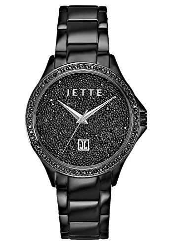 JETTE Time Damen-Armbanduhr Analog Quarz One Size, schwarz, schwarz