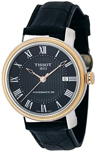 Tissot Herren 40mm Automatikwerk Schwarz Leder Armband Uhr T0974072605300