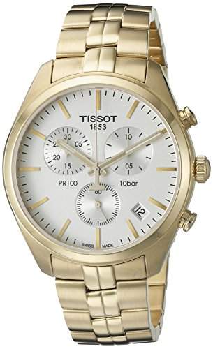 Tissot Herren-Armbanduhr Armband Edelstahl + Gehaeuse Quarz Zifferblatt Silber Chronograph T1014173303100