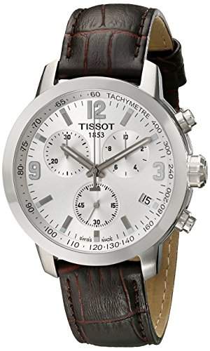 Herren-Armbanduhr XL Chronograph Quarz Leder T0554171603700