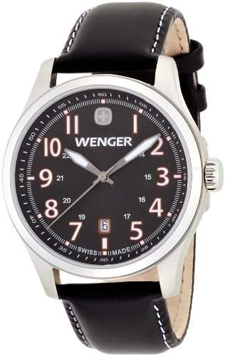 Wenger Herren-Armbanduhr XL Terragraph Analog Quarz Leder 010541104