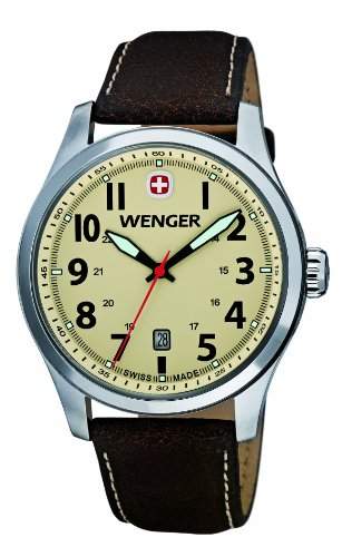 Wenger Herren-Armbanduhr XL Terragraph Analog Quarz Leder 010541106