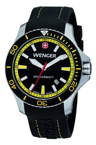 Wenger Herren-Armbanduhr XL Seaforce Analog Quarz Silikon 010641101