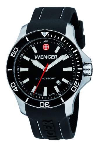 Wenger Herren-Armbanduhr XL Seaforce Analog Quarz Silikon 010641103