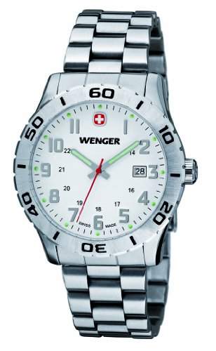 Wenger Herren-Armbanduhr XL Grenadier Analog Quarz Edelstahl 010741102