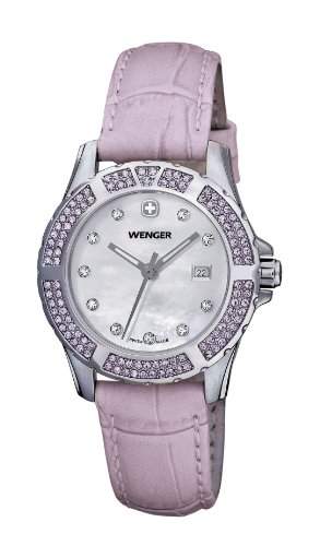 Wenger Herren-Armbanduhr Analog Leder rosa 70311