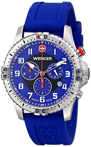 Wenger Herren-Armbanduhr XL SQUADRON CHRONO Analog Quarz Kautschuk 77057