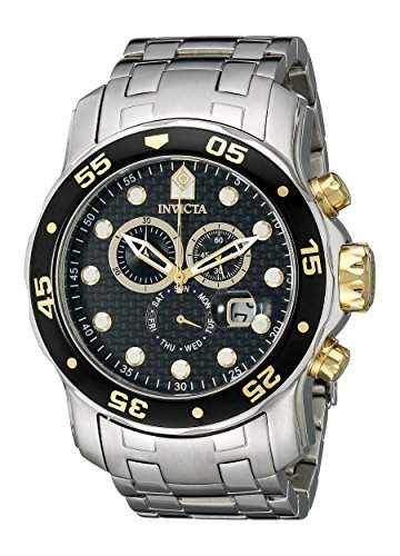 Invicta Mens 10382 Pro Diver Chronograph Black Carbon Fiber Dial Watch