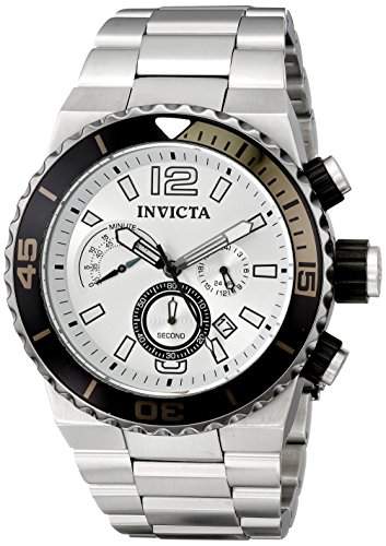 Invicta Herren 12999 Pro Diver Chronograph Silver Dial Stainless Steel Uhr