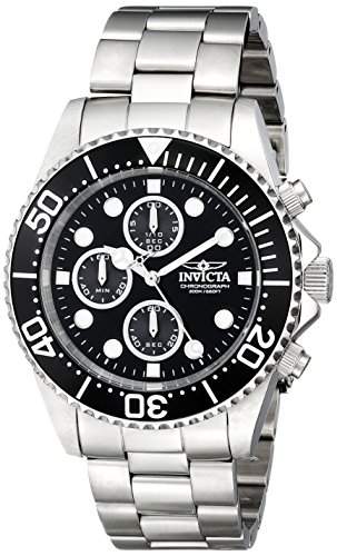 Invicta 1768 Mens Pro Diver Stainless Steel Coin Edge Bezel Chronograph Watch
