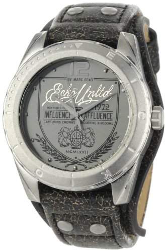 Marc Ecko Herren E11518G1 The Daily Black Leather Cuff Uhr