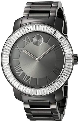 Movado Bold Damen 39mm Grau Edelstahl Armband & Gehaeuse Saphirglas Uhr 3600248