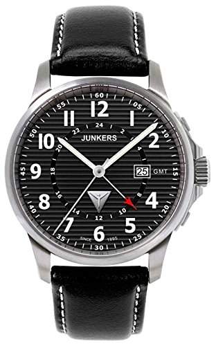 Junkers Herren-Armbanduhr XL Chronograph Quarz Leder 6848-2