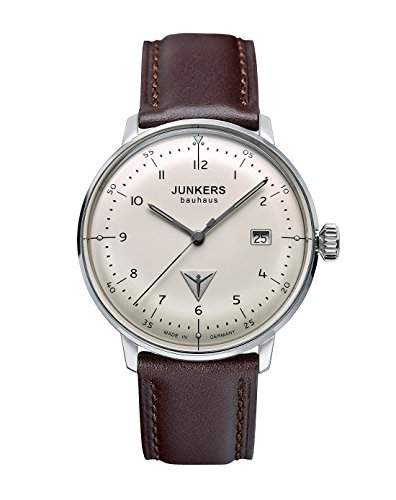 Junkers Herren-Armbanduhr XL Bauhaus Ronda515 Analog Quarz Leder 60465