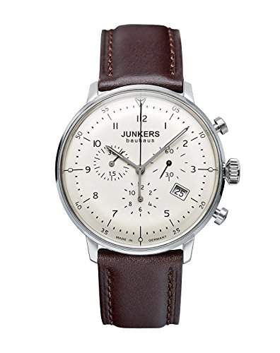 Junkers Herren-Armbanduhr XL Bauhaus Chronograph Quarz Leder 60865