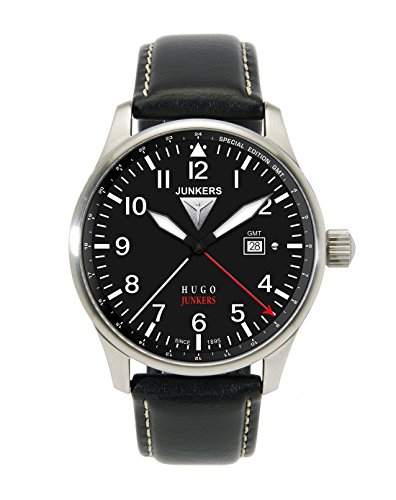 Junkers Herren-Armbanduhr XL Hugo Analog Quarz Leder 66442